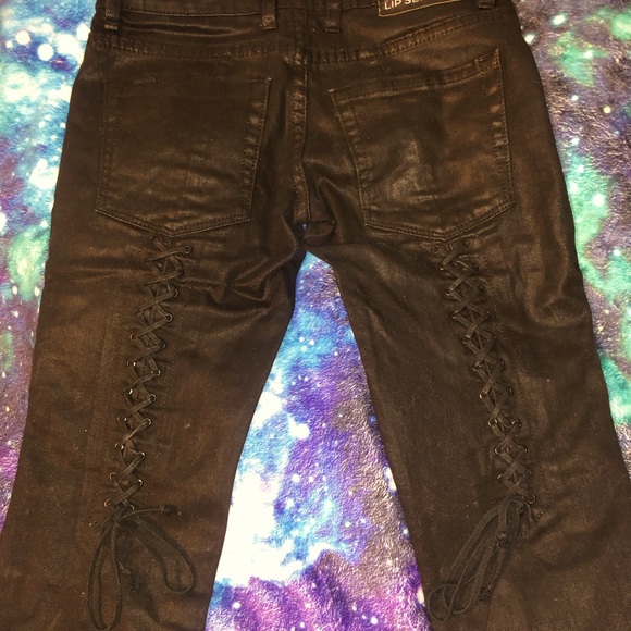 Lip Service lace up “Junkie” jeans. Wax coated, size 28 - Picture 3 of 4
